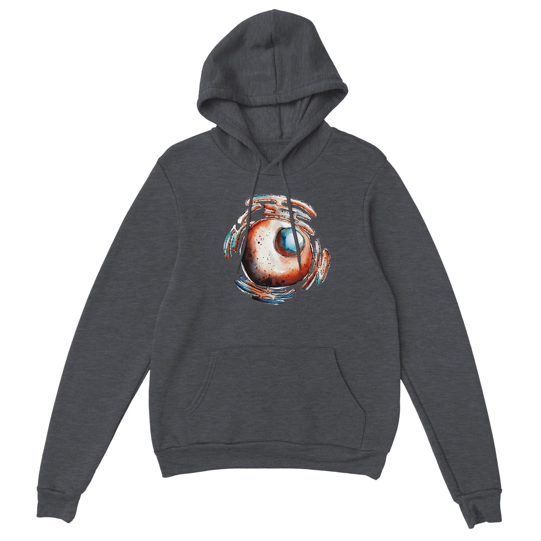 cell nucleus watercolor design on dark gray hoodie by ontogenie
