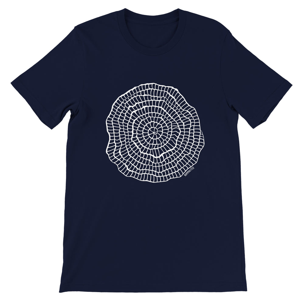 nummulites foraminifera t-shirt in navy blue by ontogenie