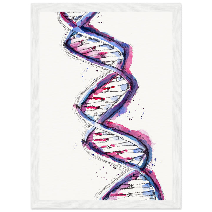 framed print of purple dna watercolor painting by ontogenie