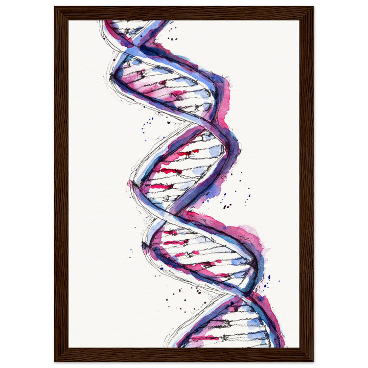 framed print of purple dna watercolor painting by ontogenied