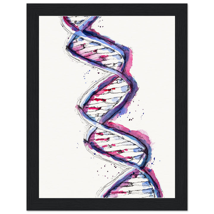 framed print of purple dna watercolor painting by ontogenie