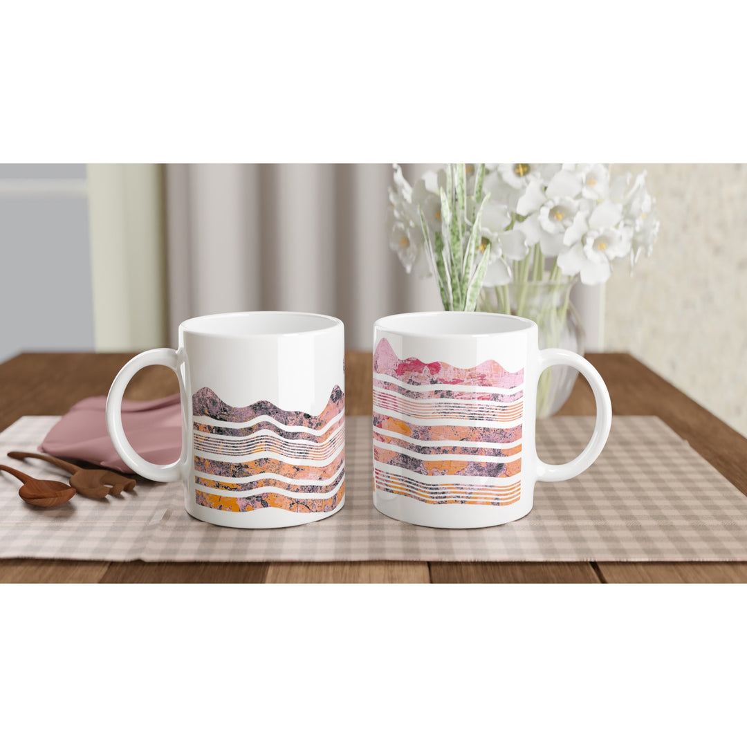 pink geological dip slip fault design on ceramic mug by ontogenie