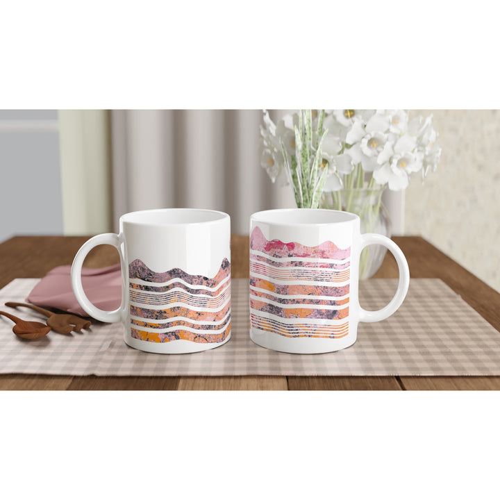 pink geological dip slip fault design on ceramic mug by ontogenie