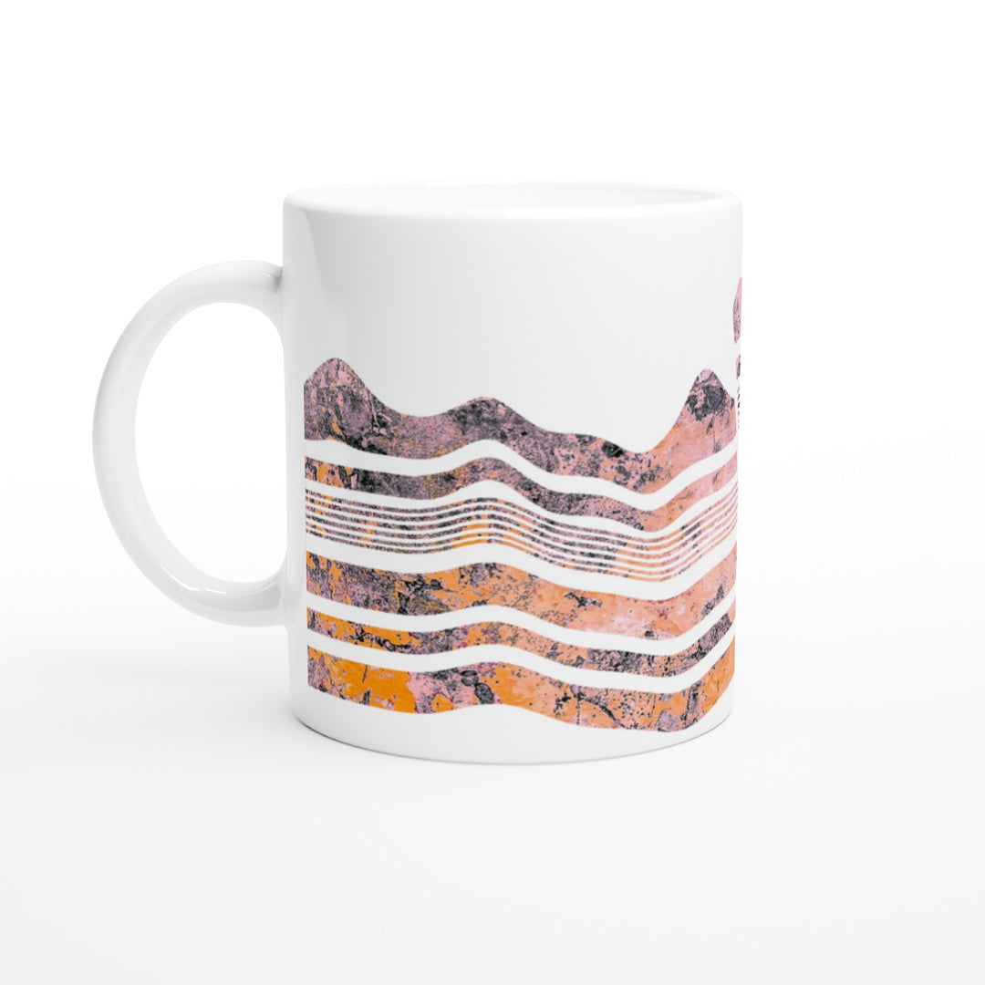pink geological dip slip fault design on ceramic mug by ontogenie