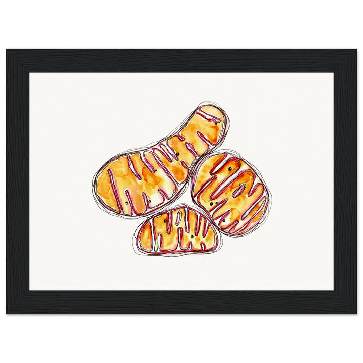 framed print of abstract mitochondria painting by ontogenie4d
