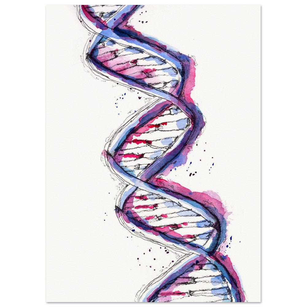 dna in purple art print ontogenie