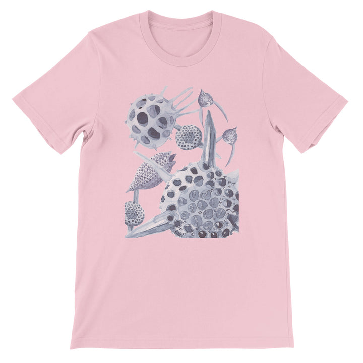 pink radiolaria crew-neck  t-shirt