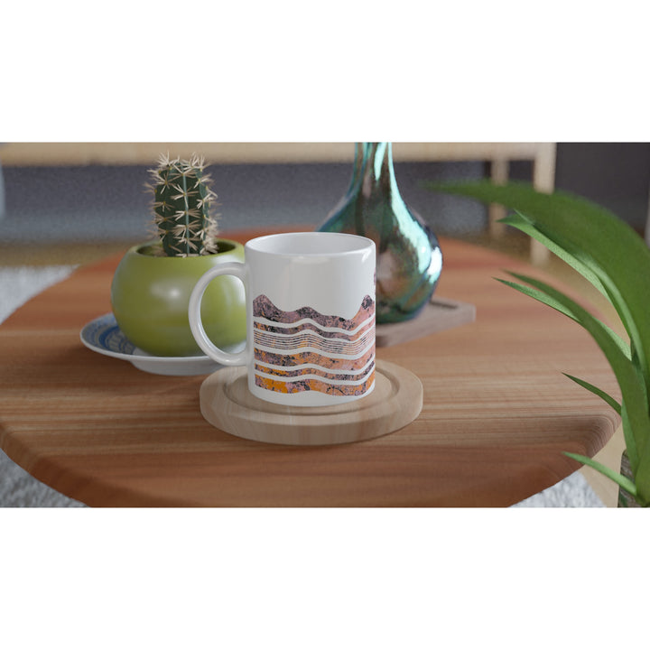 pink geological dip slip fault design on ceramic mug by ontogenie