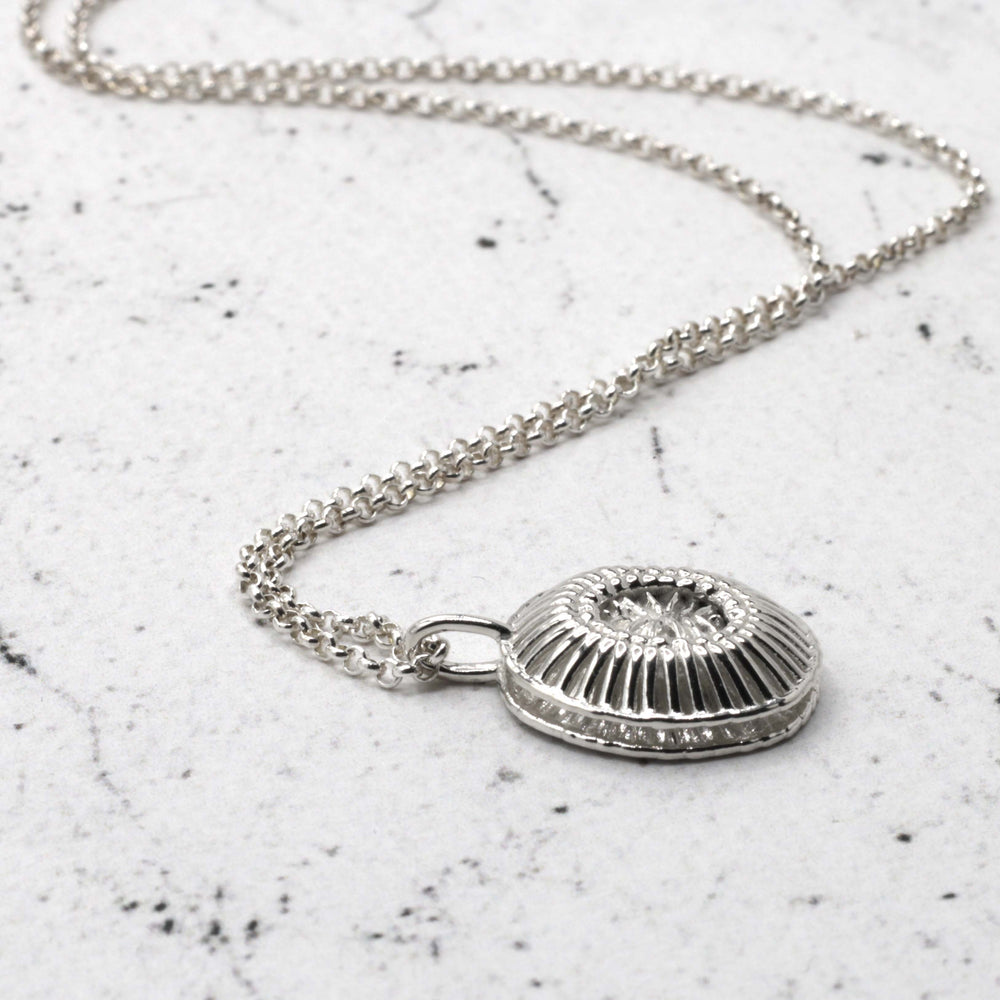 small ehux (emiliania huxleyi) pendant in silver