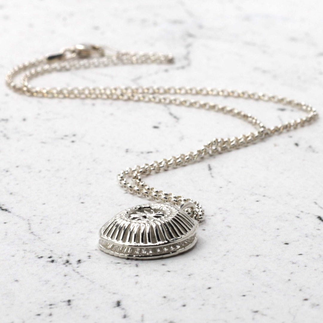 small ehux (emiliania huxleyi) pendant in silver