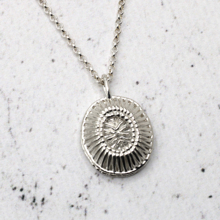 small ehux (emiliania huxleyi) pendant in silver