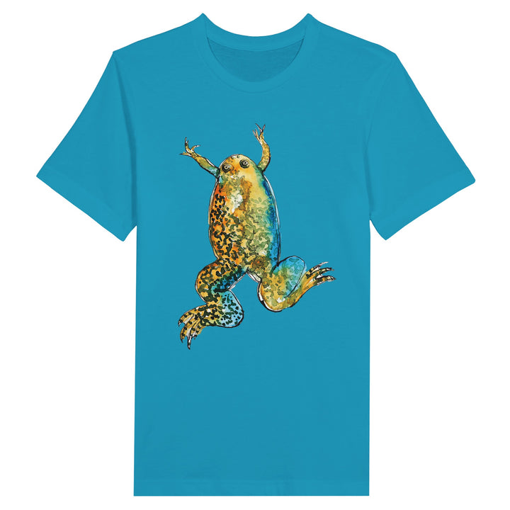 xenopus african clawed frog aqua tshirt by ontogenie