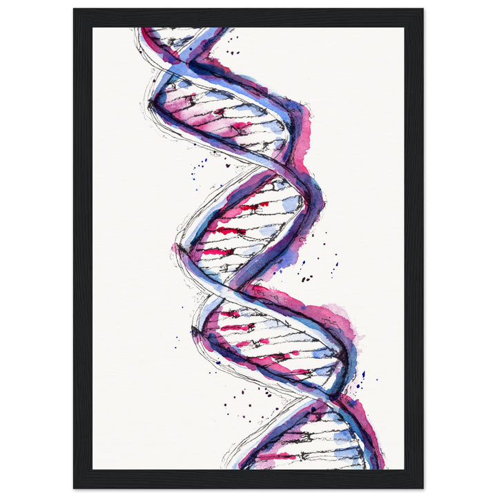 framed print of purple dna watercolor painting by ontogenie
