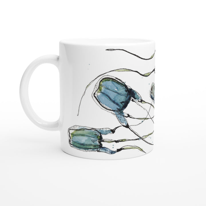 box jelly watercolor painting on mug 11 oz by ontogenie