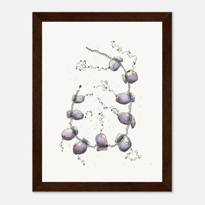polyribosome abstract watercolor framed print by ontogenie, molecular biology art