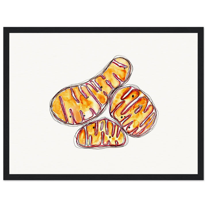 framed print of abstract mitochondria painting by ontogenie3ea