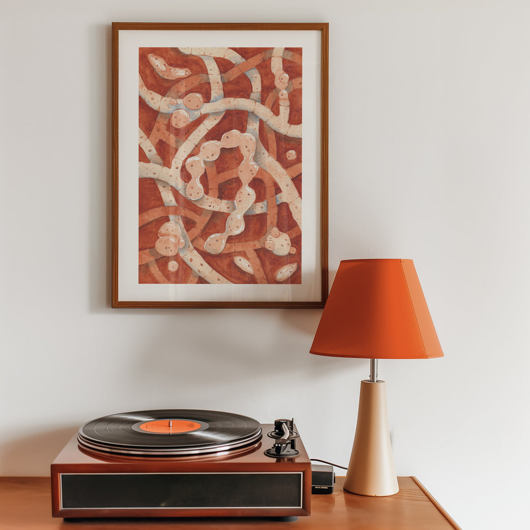 neurospora crassa filamentous fungus art print