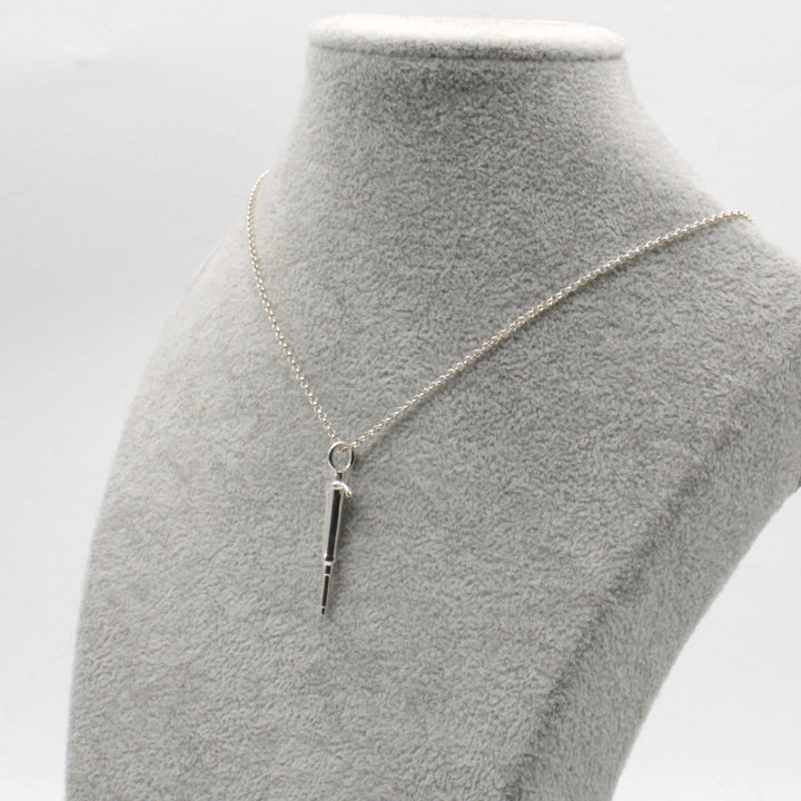pipette pendant in silver by ontogenie