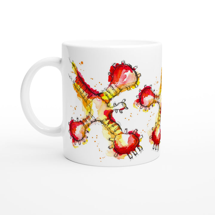 transfer RNA mug abstract print on white ceramic mug