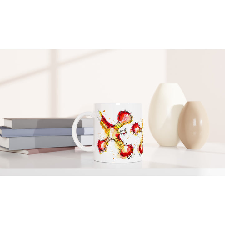 transfer RNA mug abstract print on white ceramic mug