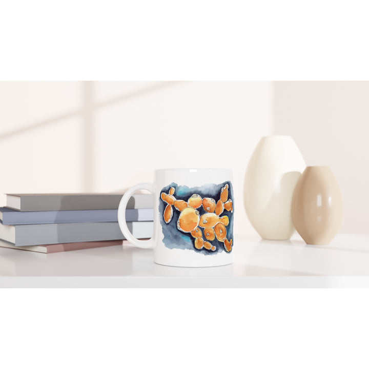 budding yeast watercolor design on mug by ontogenie