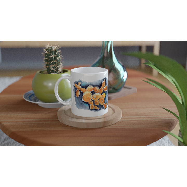 budding yeast watercolor design on mug by ontogenie