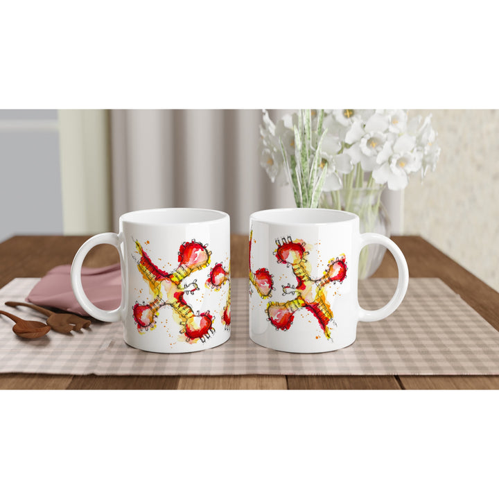 transfer RNA mug abstract print on white ceramic mug