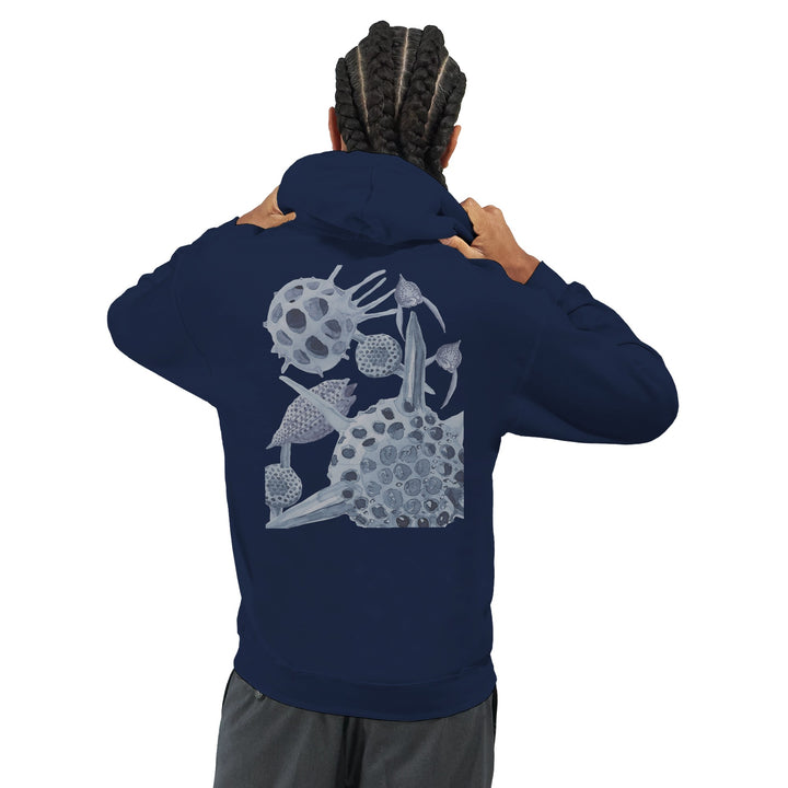 radiolaria hoodie navy blue