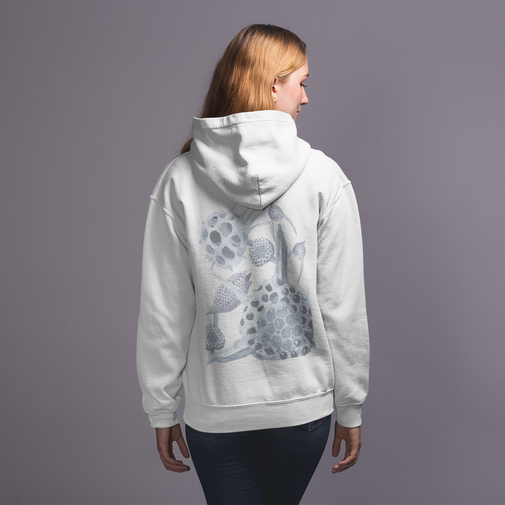 radiolaria white hoodie on female