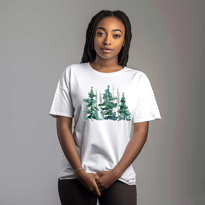 spruce forest bark beetle damage painting on t-shirt by ontogenie