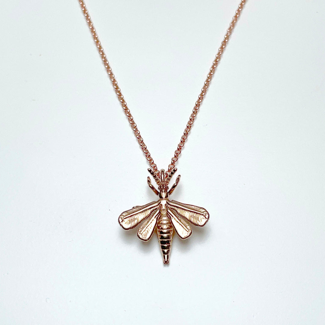 thrips pendant in polished bronze by ontogenie, dorsal view