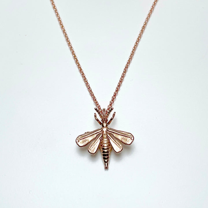 thrips pendant in polished bronze by ontogenie, dorsal view