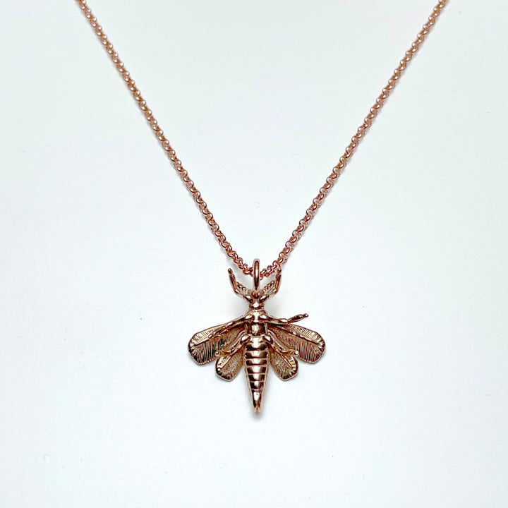 thrips pendant in polished bronze by ontogenie, ventral view