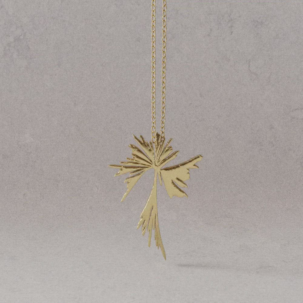 phylogenetic tree pendant 14K gold plated brass rotation video