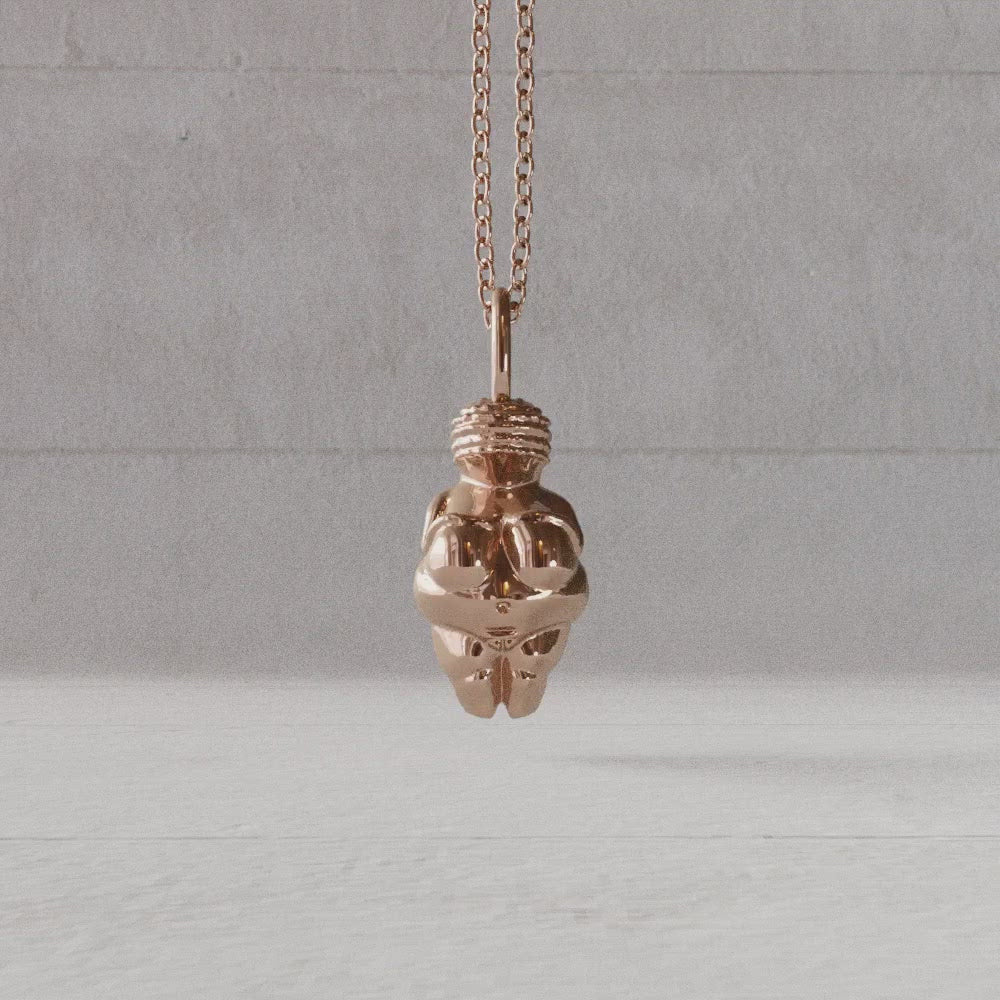 venus of willendorf pendant rose gold plated rotate video