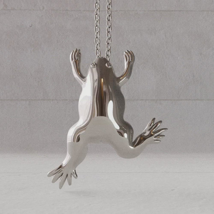 Silver Xenopus pendant rotate video Ontogenie