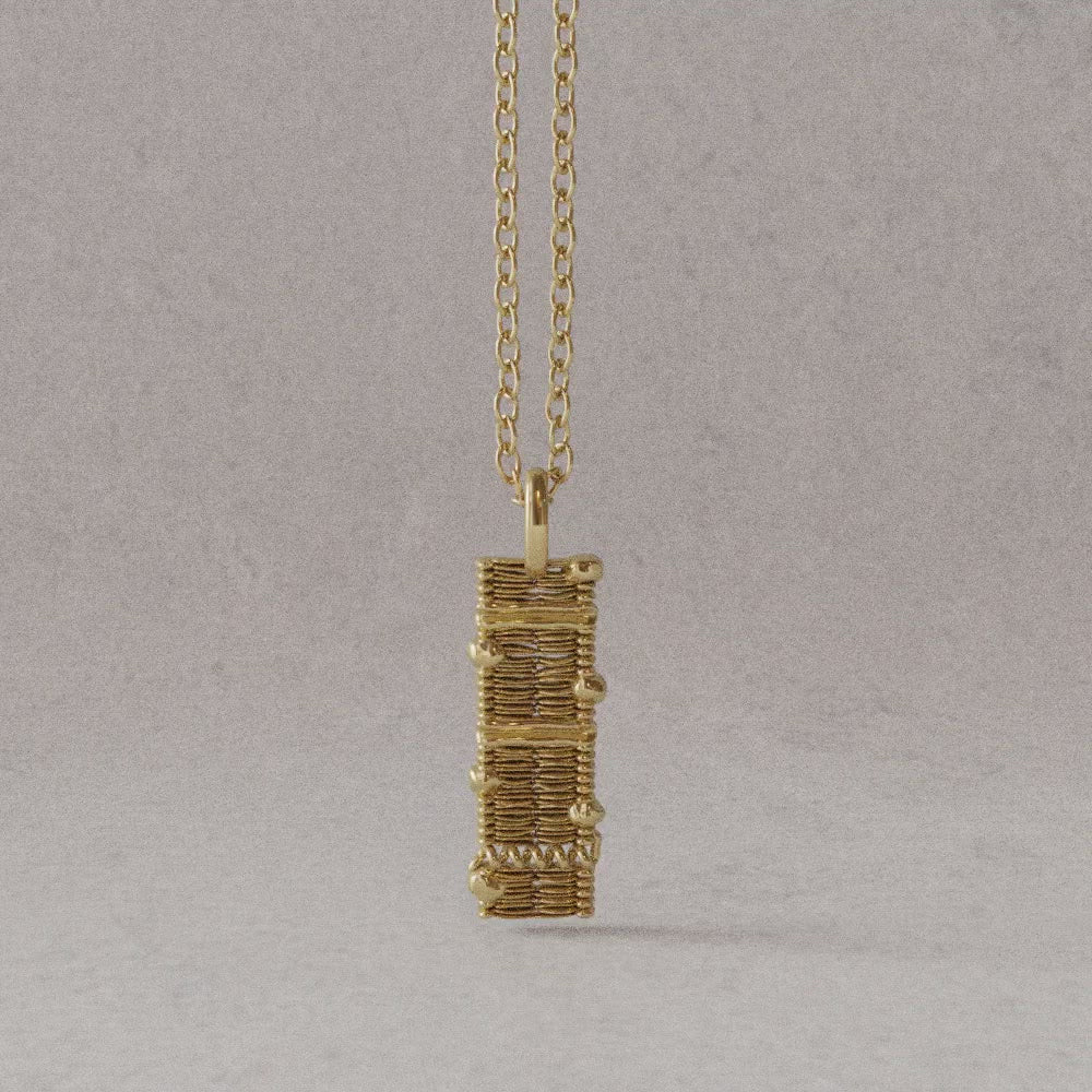 Cell membrane pendant 14K gold plated brass rotation video