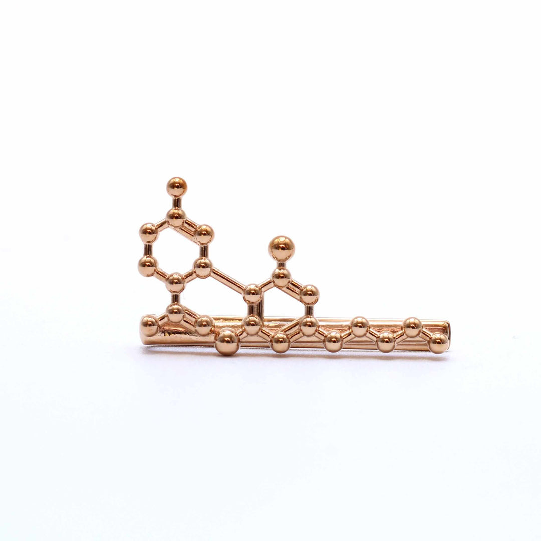 CBD Cannabidiol tie bar for men in bronze Ontogenie Science Jewelry