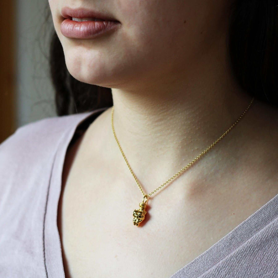 Venus of Willendorf Pendant 14K Gold plated Brass Ontogenie Science Jewelry