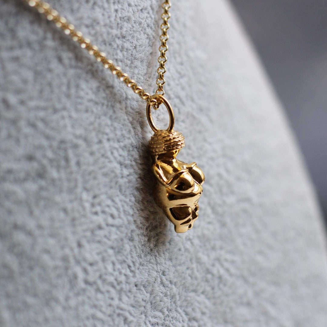 Venus of Willendorf Pendant in 14K gold plated brass Ontogenie Science Jewelry