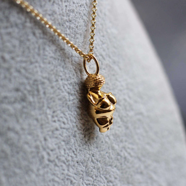 Venus of Willendorf Pendant in 14K gold plated brass Ontogenie Science Jewelry