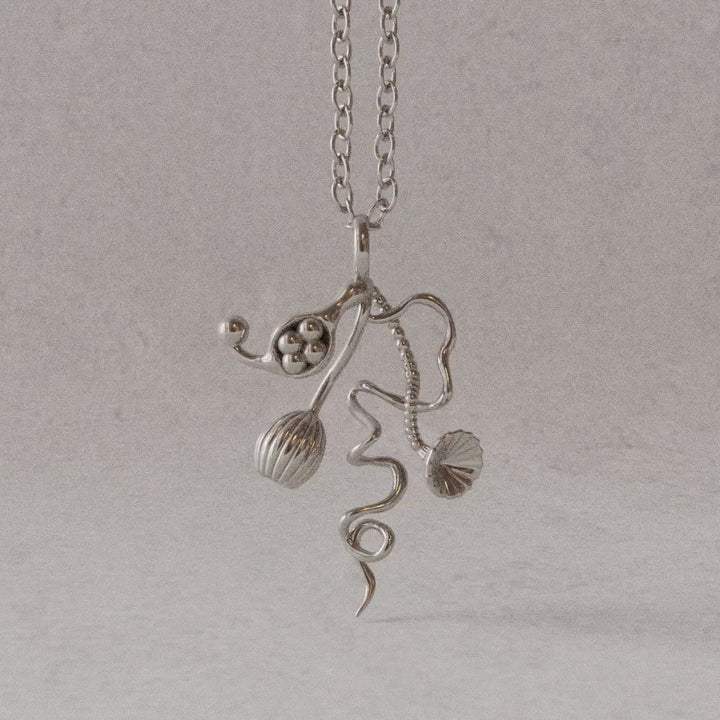 Opercularella hydrozoan sterling silver pendant rotation video