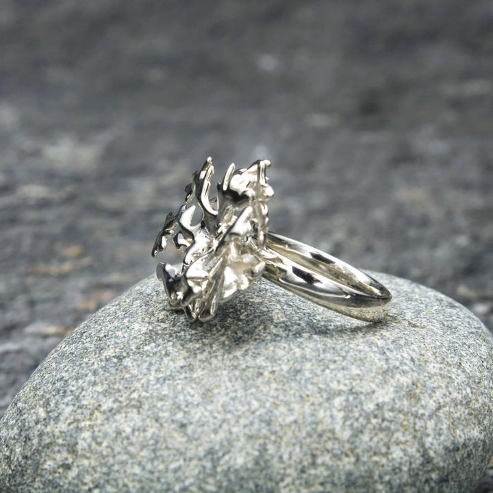 acropora elkhorn coral ring in sterling silver by ontogenie science jewelry