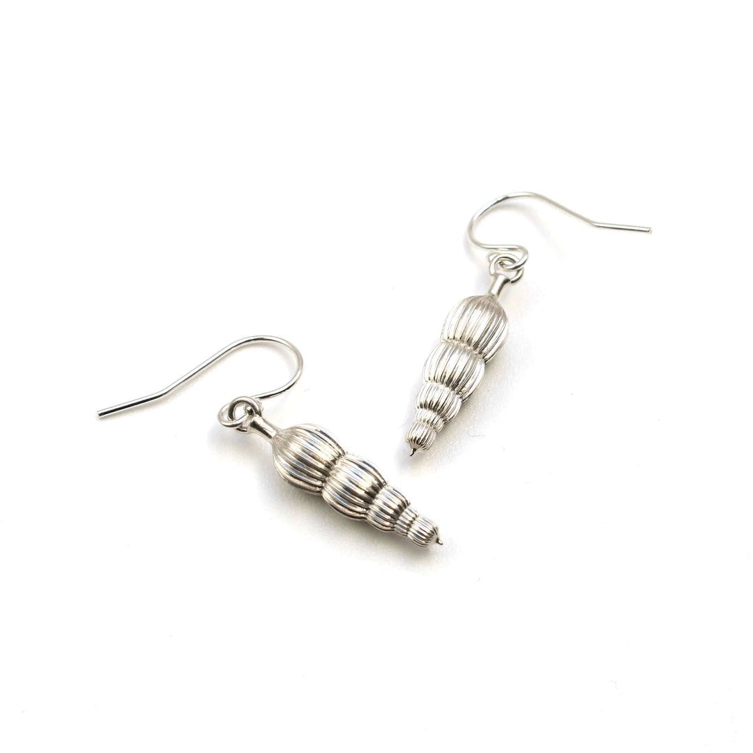 Amphicoryna foraminifera earrings in sterling silver Ontogenie Science Jewelry