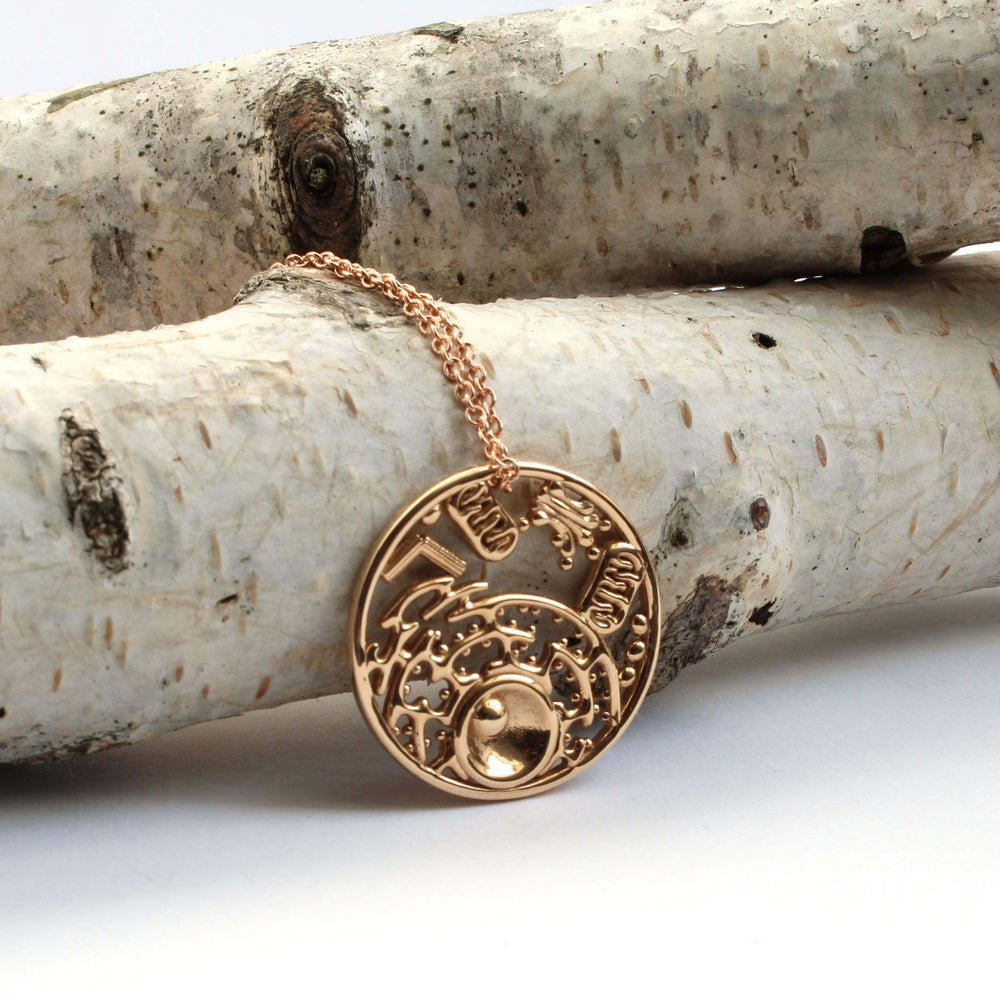 biology inspired Animal cell pendant in polished bronze by Ontogenie Science Jewelry