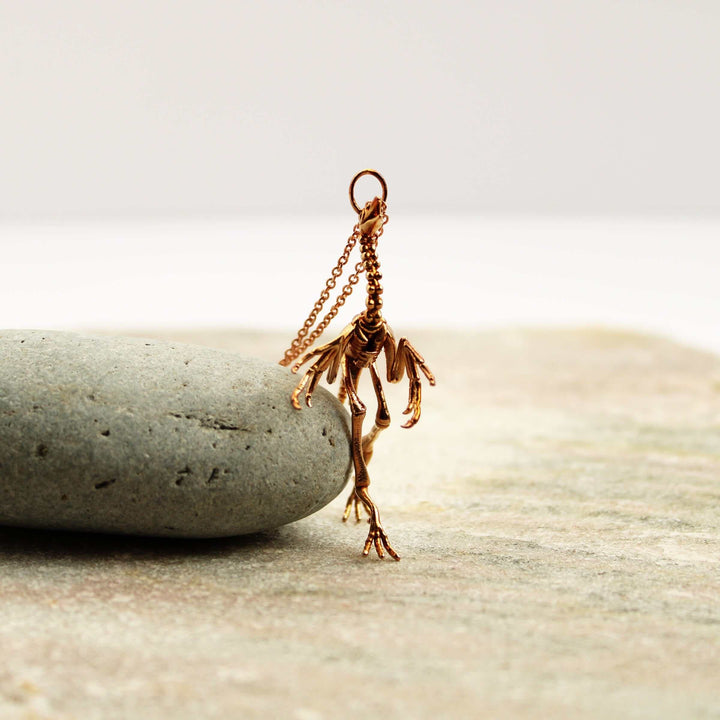 bronze archaeopteryx fossil pendant