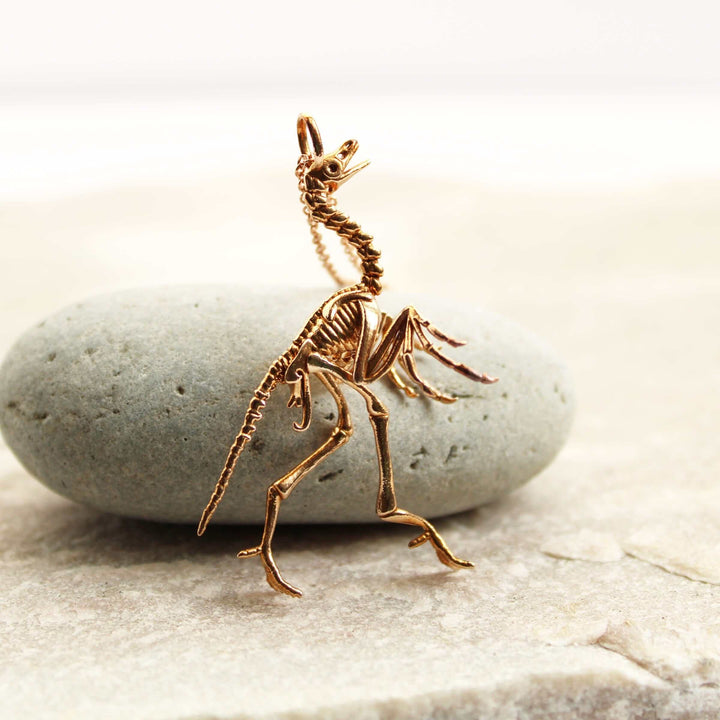 bronze archaeopteryx fossil pendant