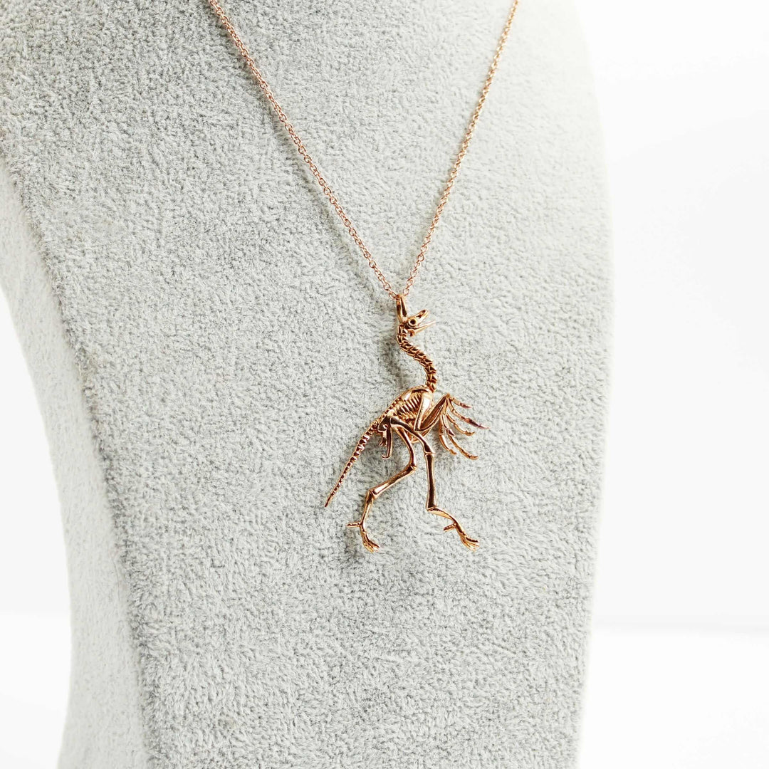 bronze archaeopteryx fossil pendant