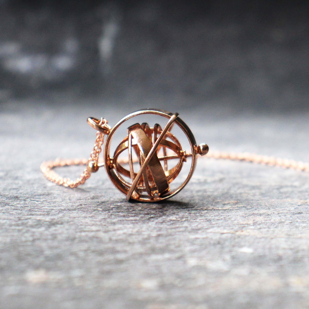 armillary sphere pendant bronze Ontogenie Science Jewelry