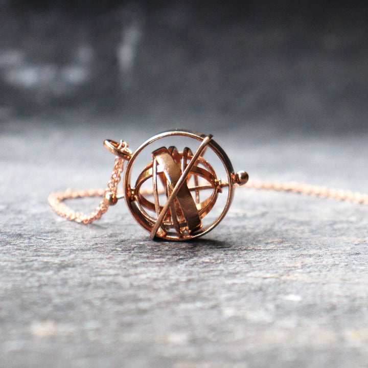 armillary sphere pendant bronze Ontogenie Science Jewelry